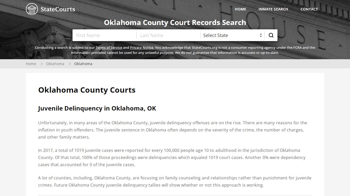 Oklahoma County, OK Courts - Records & Cases - StateCourts